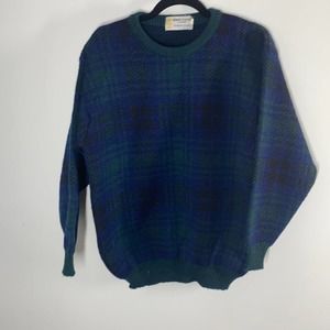 Robert Mackie vintage crewneck wool green and blue sweater size M